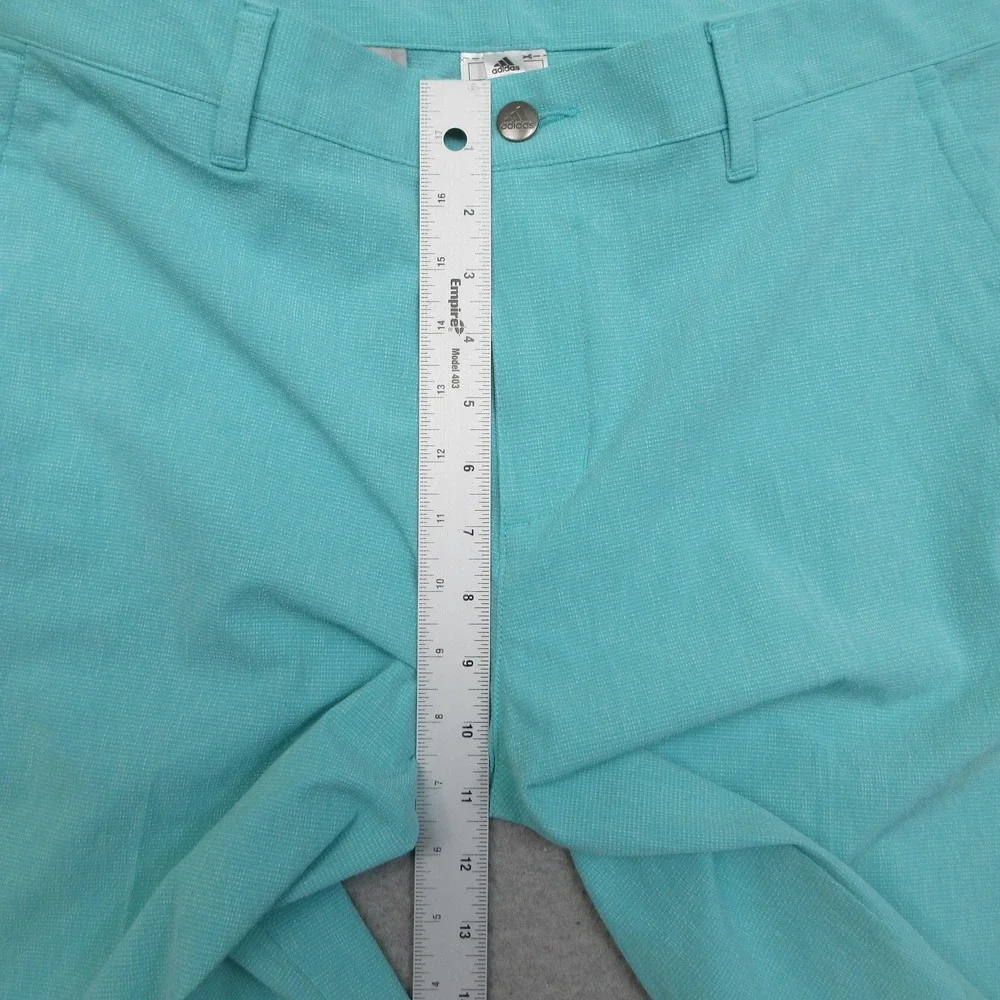 Adidas Crosshatch Golf Shorts Men 34x10 Green Stretch Performance Preppy Resort